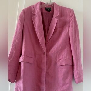 Elegant Pink Women's Blazer 100% Linen